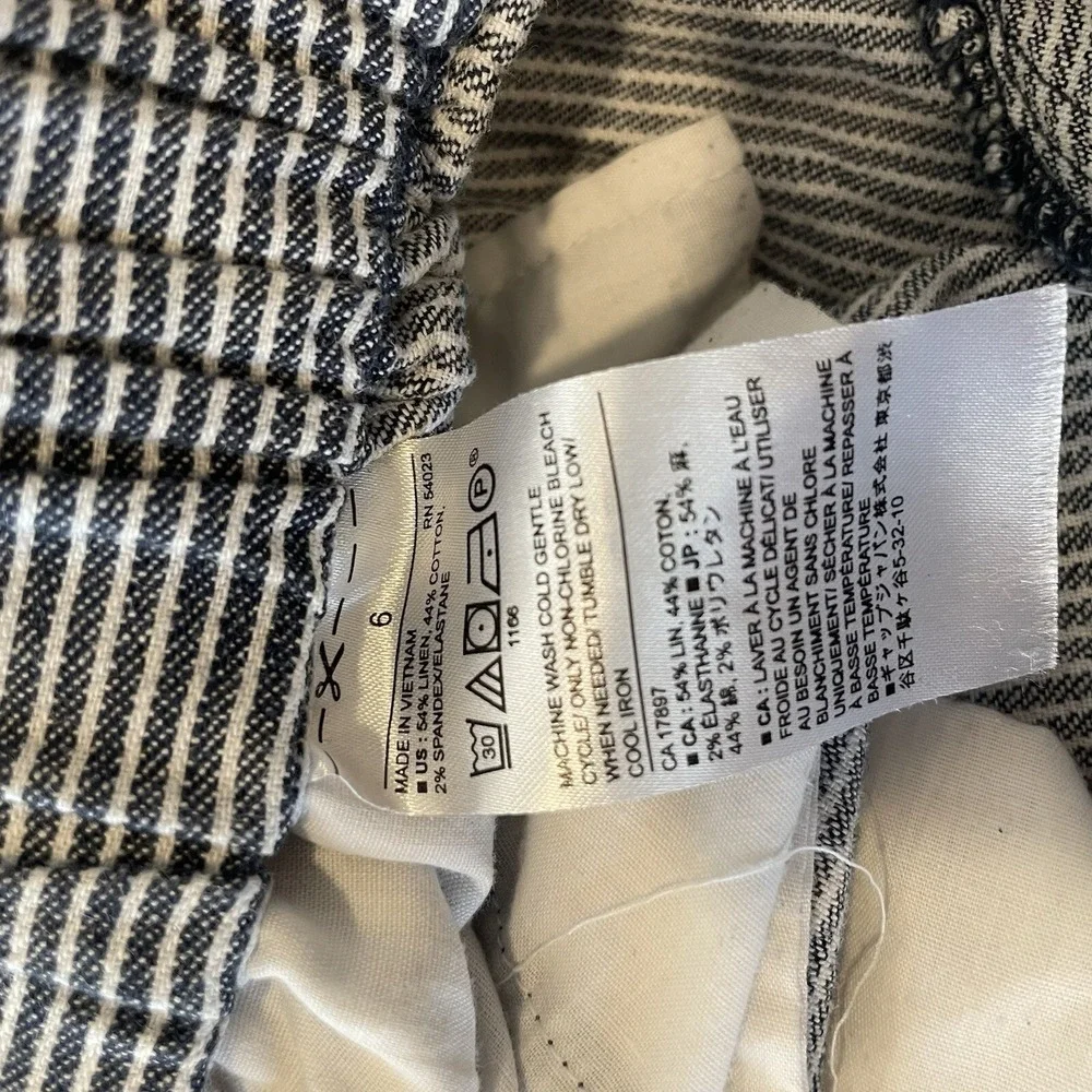 Banana‎ Republic Hayden Pants Blue Stripe Slacks Trouser Linen Womens Size 6